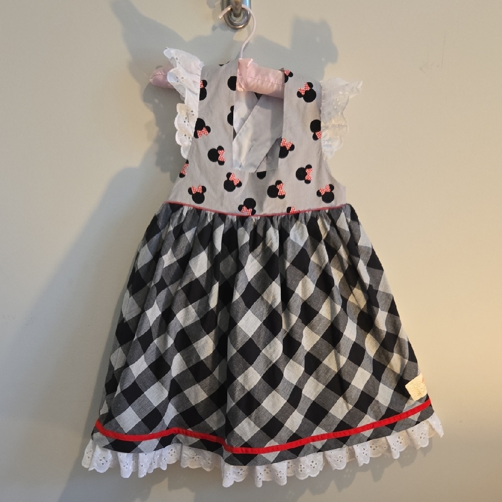 Adorable Cotton Rosa Flamenco Mickey Pinafore Dress 5/6